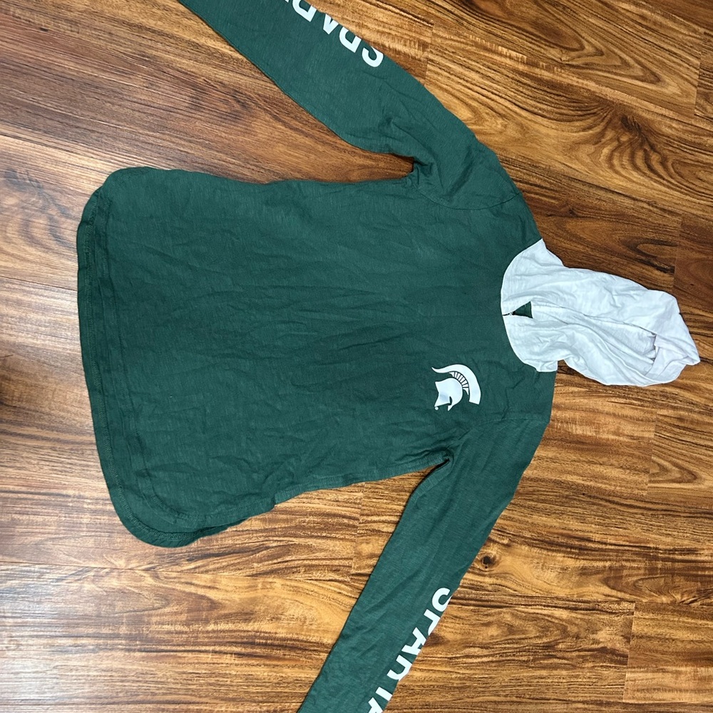 Spartan Green Long Sleeve Hooded Shirt